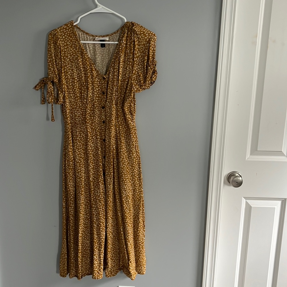 Mustard fit and flare dress. Size L